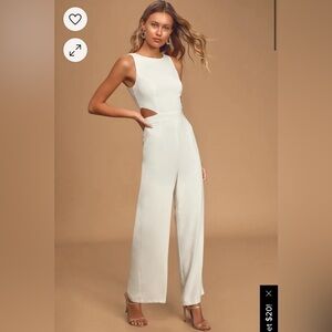 Lulus Moments to Remember white cut out jumpsuit